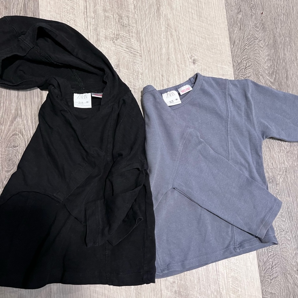 2 longsleeve Zara kids boys shirts 12-18 month